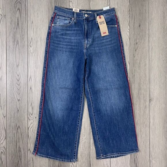 Levi's Denim - Levis Mile High Rise Wide Leg Women Size 29 Cotton Denim NEW Cropped Jeans Y2K